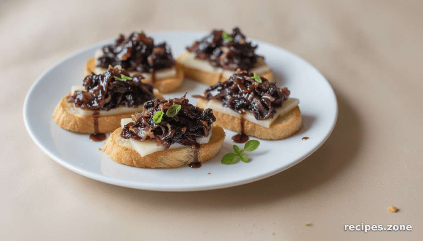 Savory Radicchio and Prosciutto Crostini Topped with Sweet Syrupy Sapa