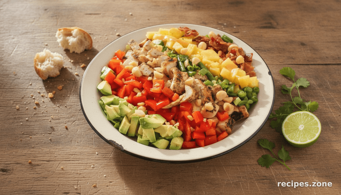 Caribbean Cobb Salad with Fire-Roasted Pineapple Vinaigrette