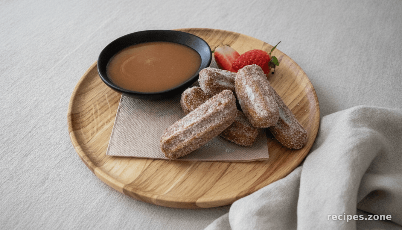 Chocolate churros with chocolate & salted caramel sauce