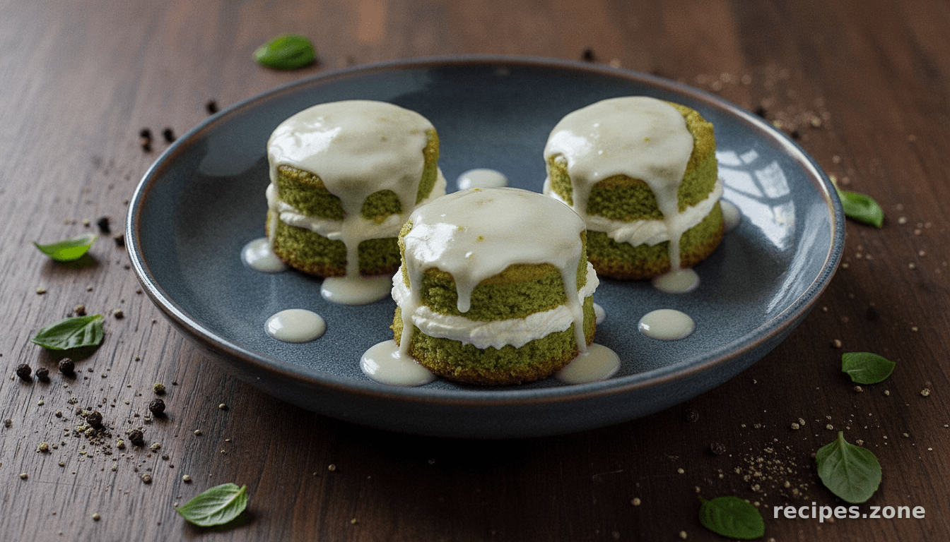 Italian Pistachio Cupcake With Buttercream Icing and Simple Sugar