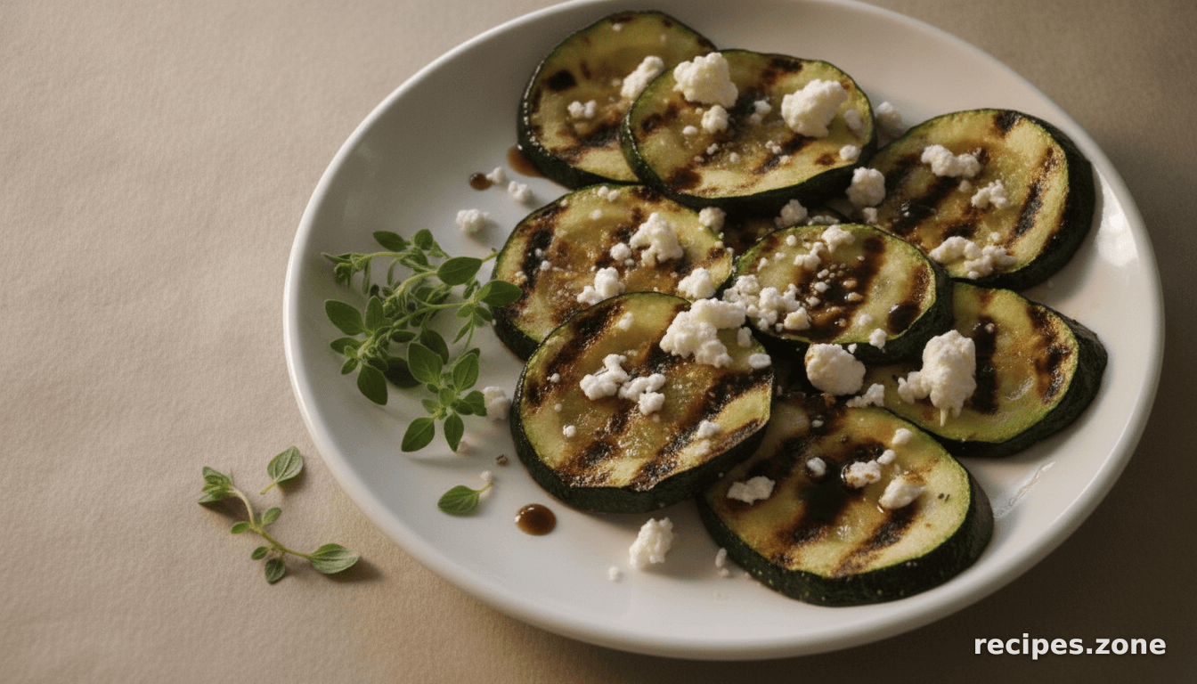 Grilled Zucchini with Goat Cheese and Balsamic-Honey Syrup