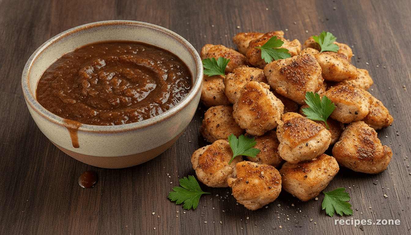 Brined Chicken Breast with Sautéed Onion Dipping Sauce