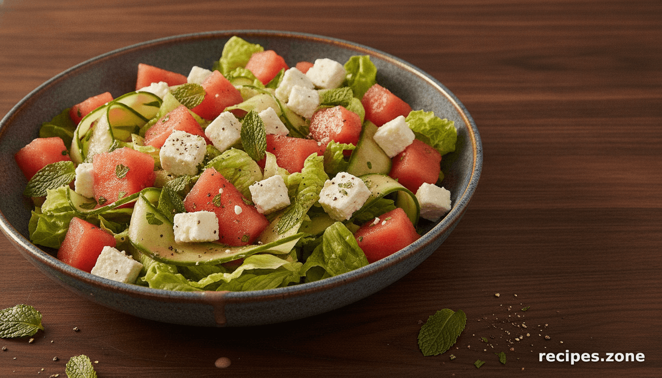 Watermelon, Feta And Mint Salad