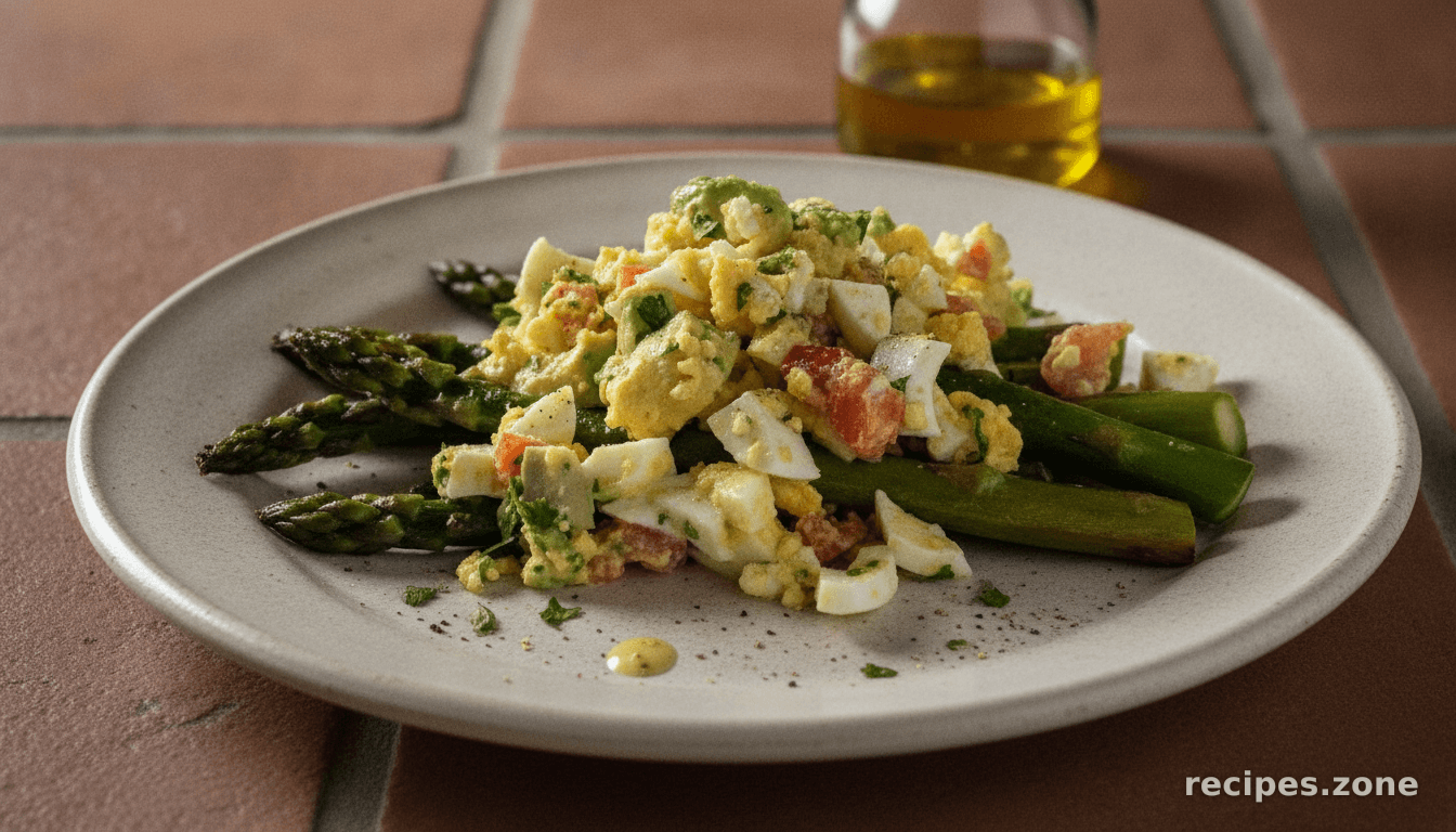 Roasted Asparagus with Egg Salad