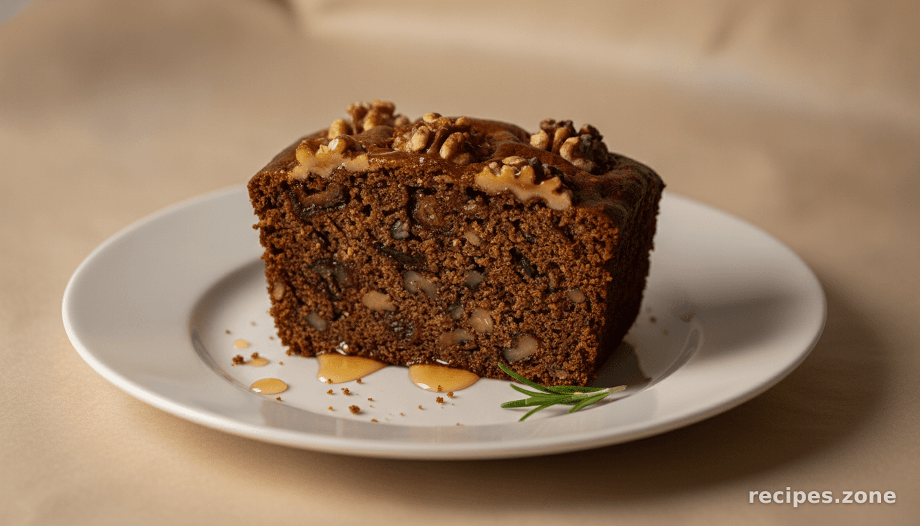 Walnut, date & honey cake