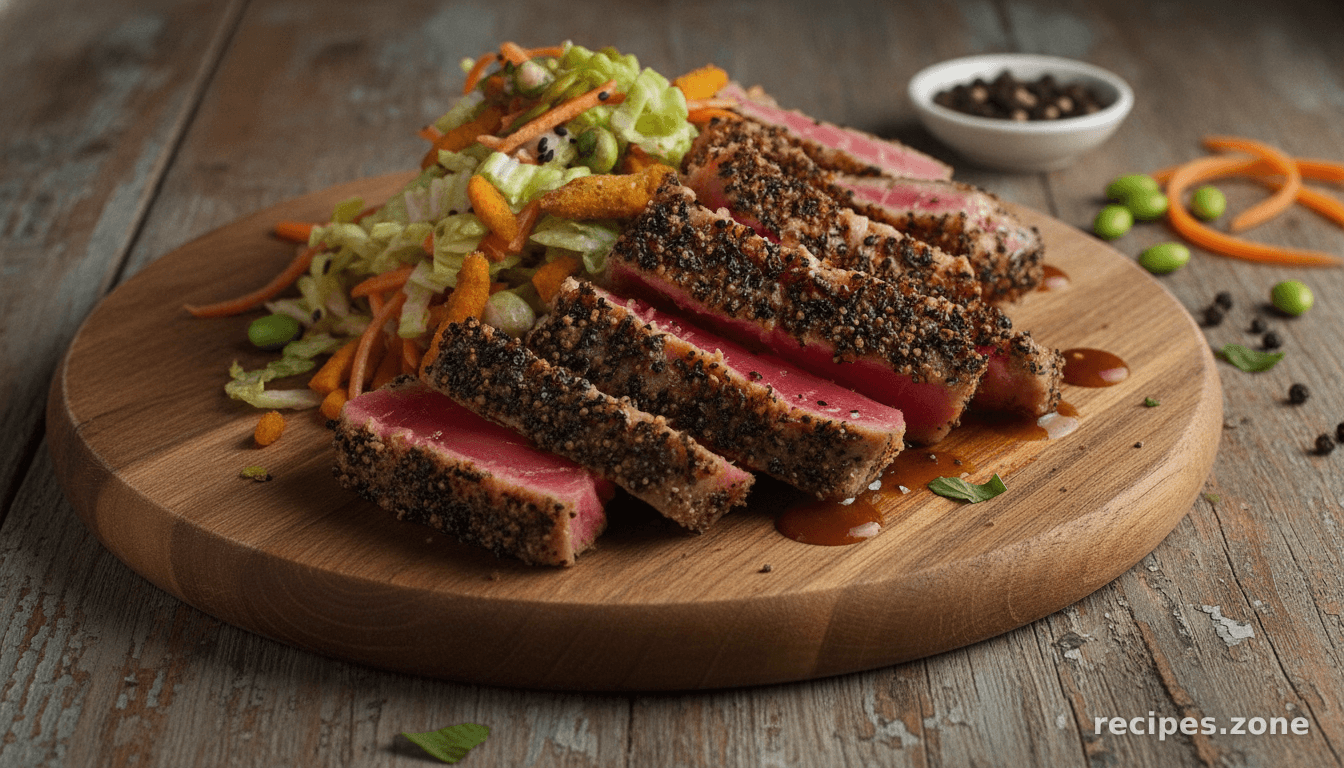 Ahi Tuna with Sweet and Spicy Asian Slaw