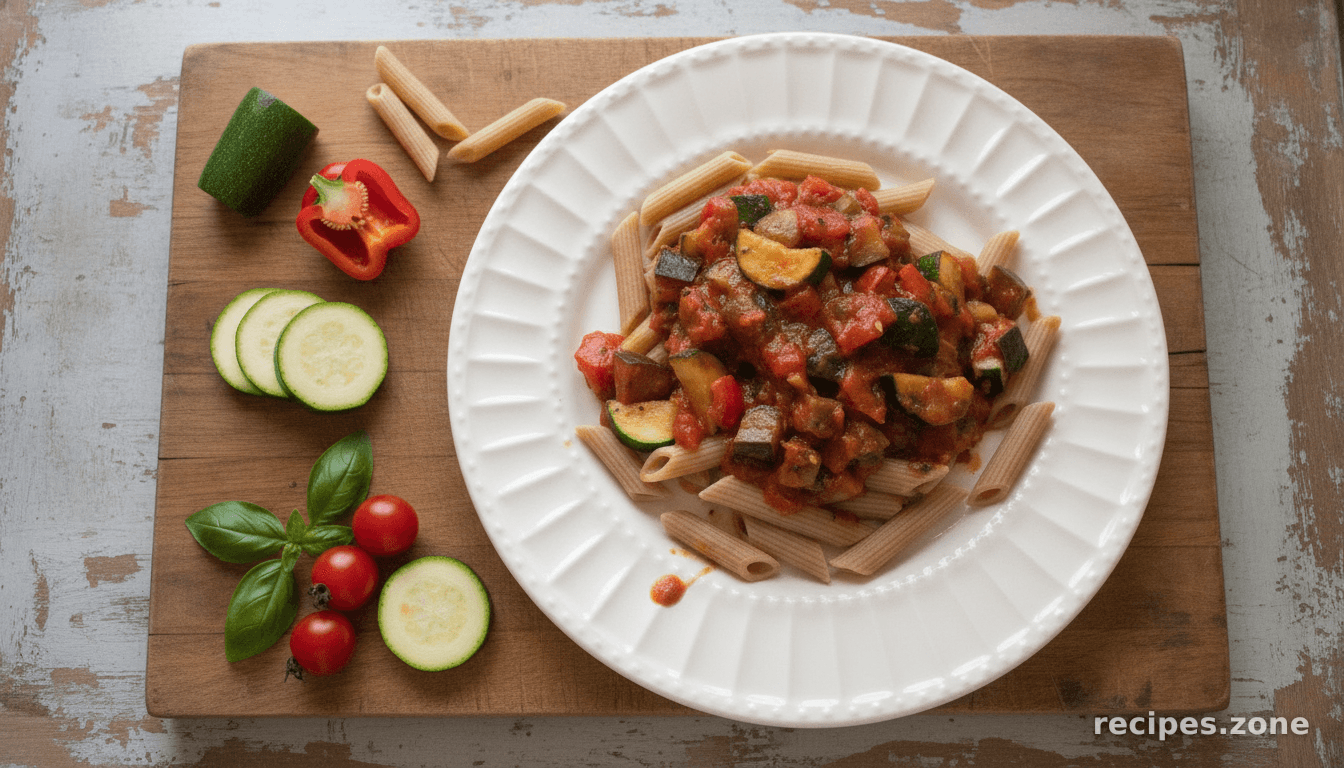 Creamy Ratatouille Over Penne