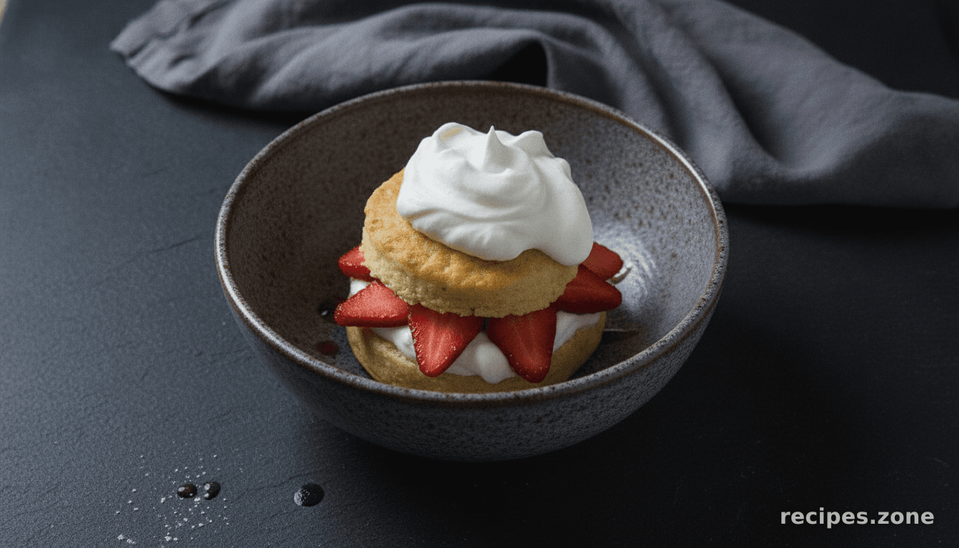 Vegan Strawberry Shortcake served with Vegan Whipped Cream