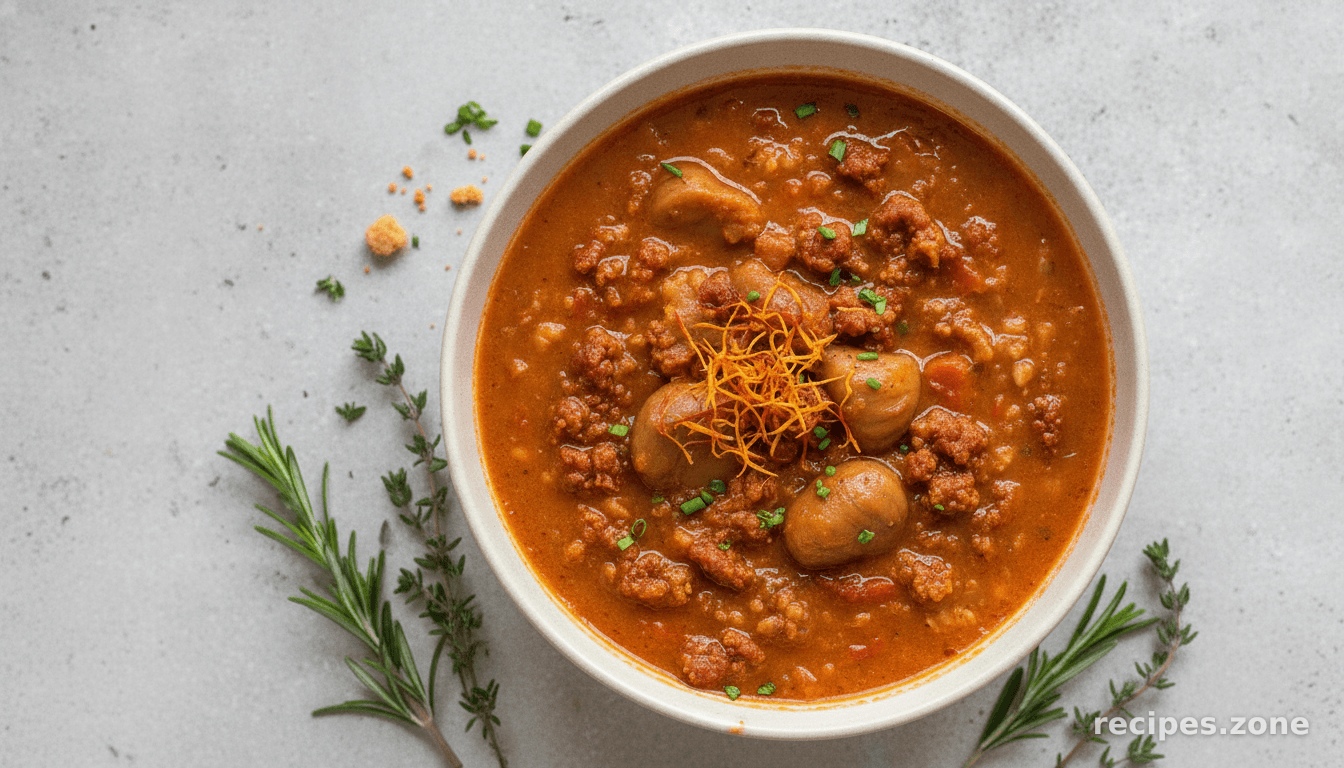 Chestnut Chorizo Soup
