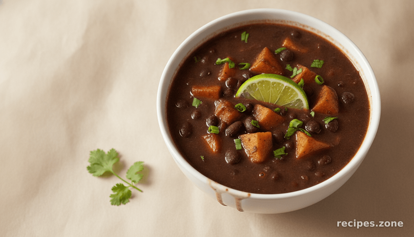 Caribbean black bean and sweet potato soup