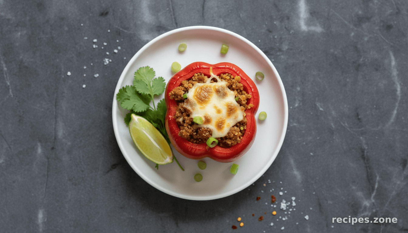 Chorizo and Beef Quinoa Stuffed Pepper