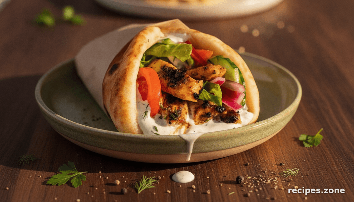 Chicken Shawarma with homemade garlic herb yoghurt sauce