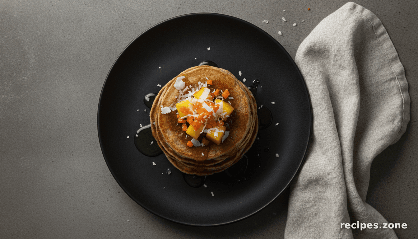 Peach Carrot Coconut Vegan Pancake