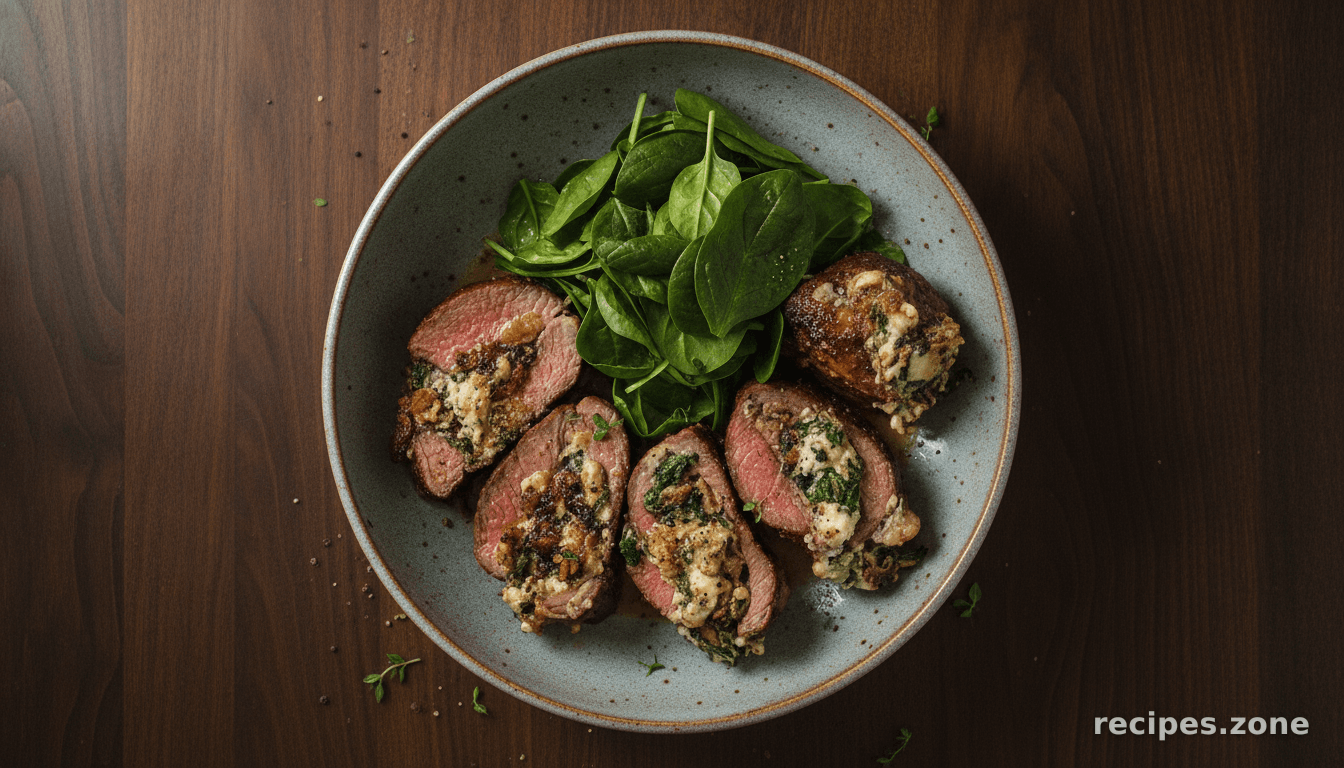 Spinach and Gorgonzola Stuffed Flank Steak