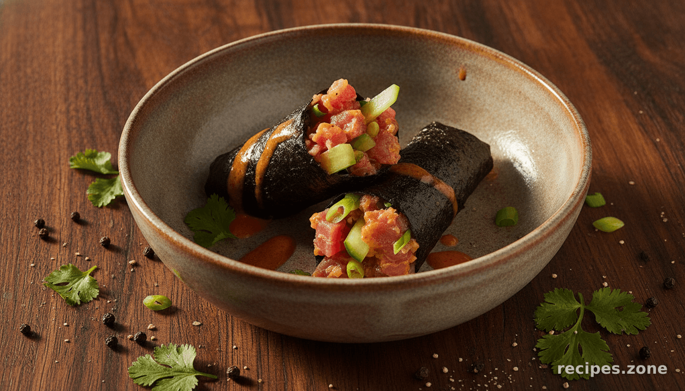 Rice-less Spicy Tuna Hand Rolls