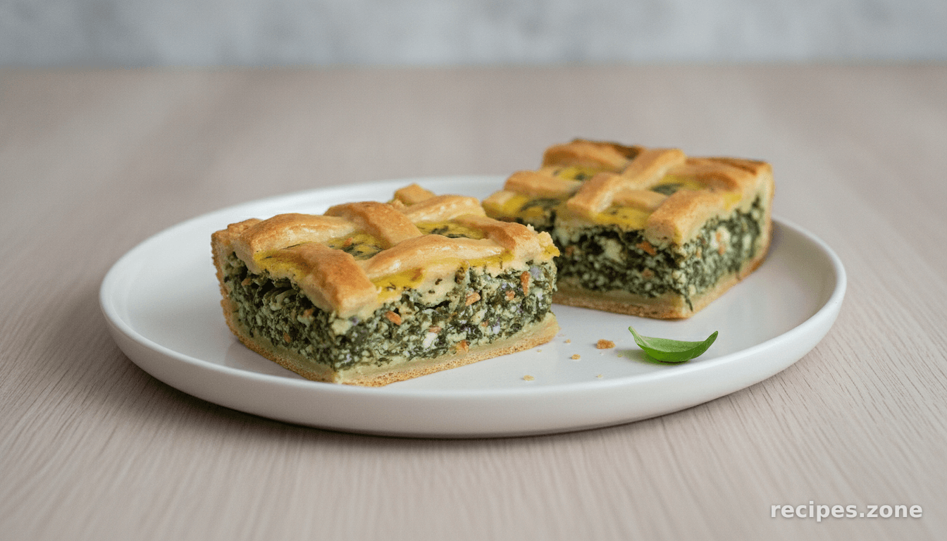 Spinach pie with home made dough