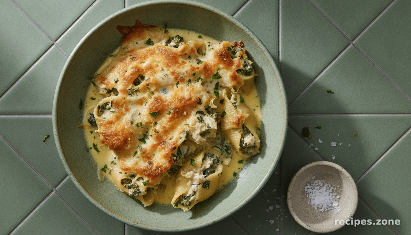 Stuffed Shells With Smoked Whitefish In A Lemon Béchamel Sauce