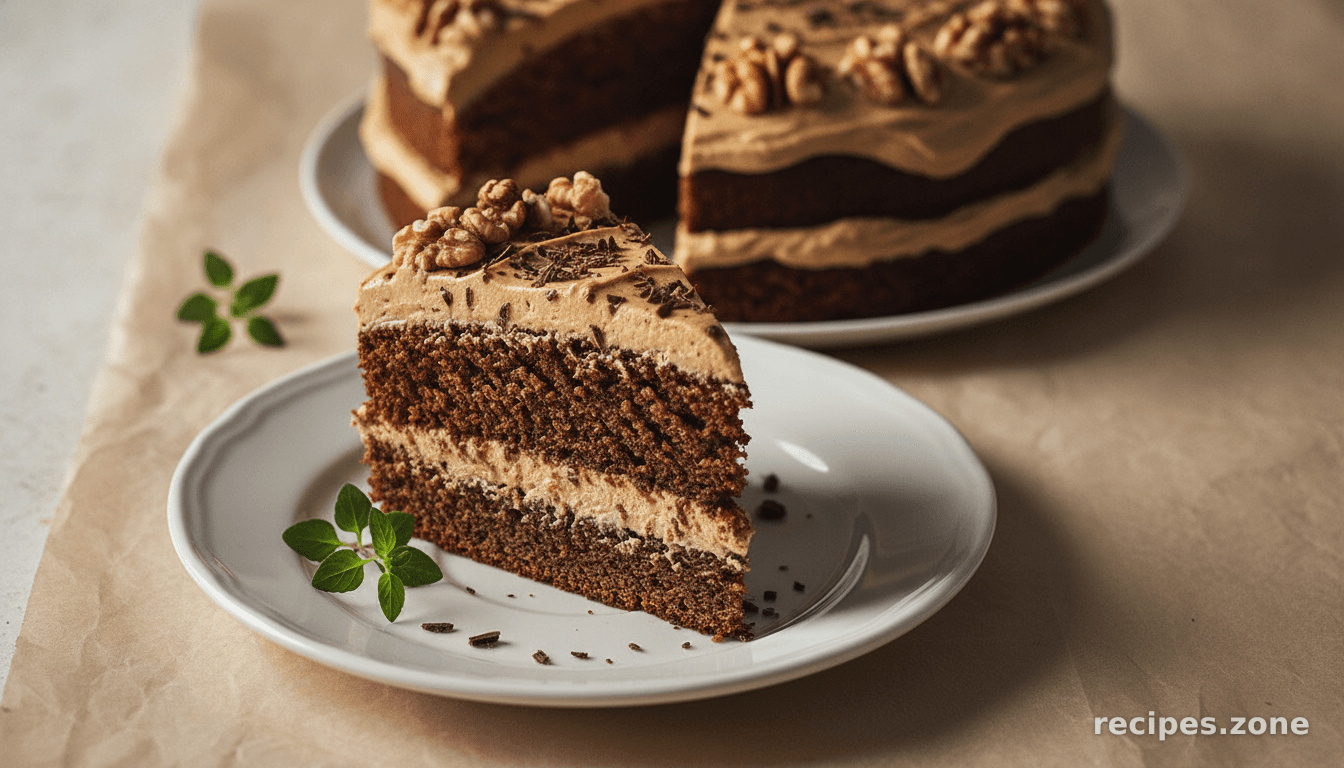 Polish chocolate & walnut cake
