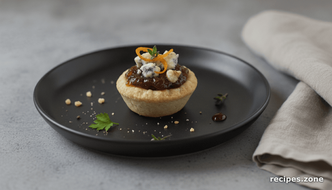 Blue Cheese Tartlets With Fig Jam and Walnuts