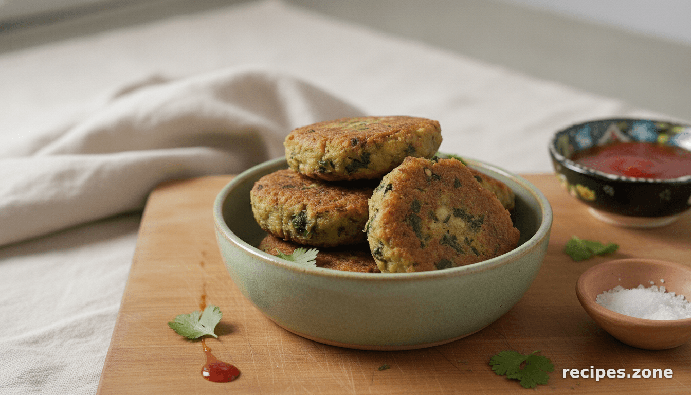 Gingery spinach and potato patties