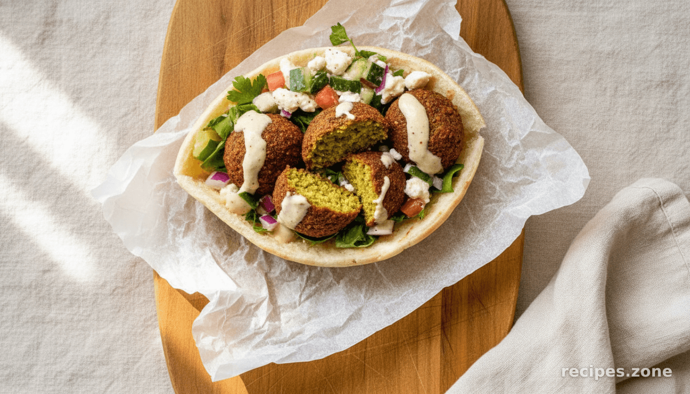 Falafel Pita Sandwich with Tahini Sauce