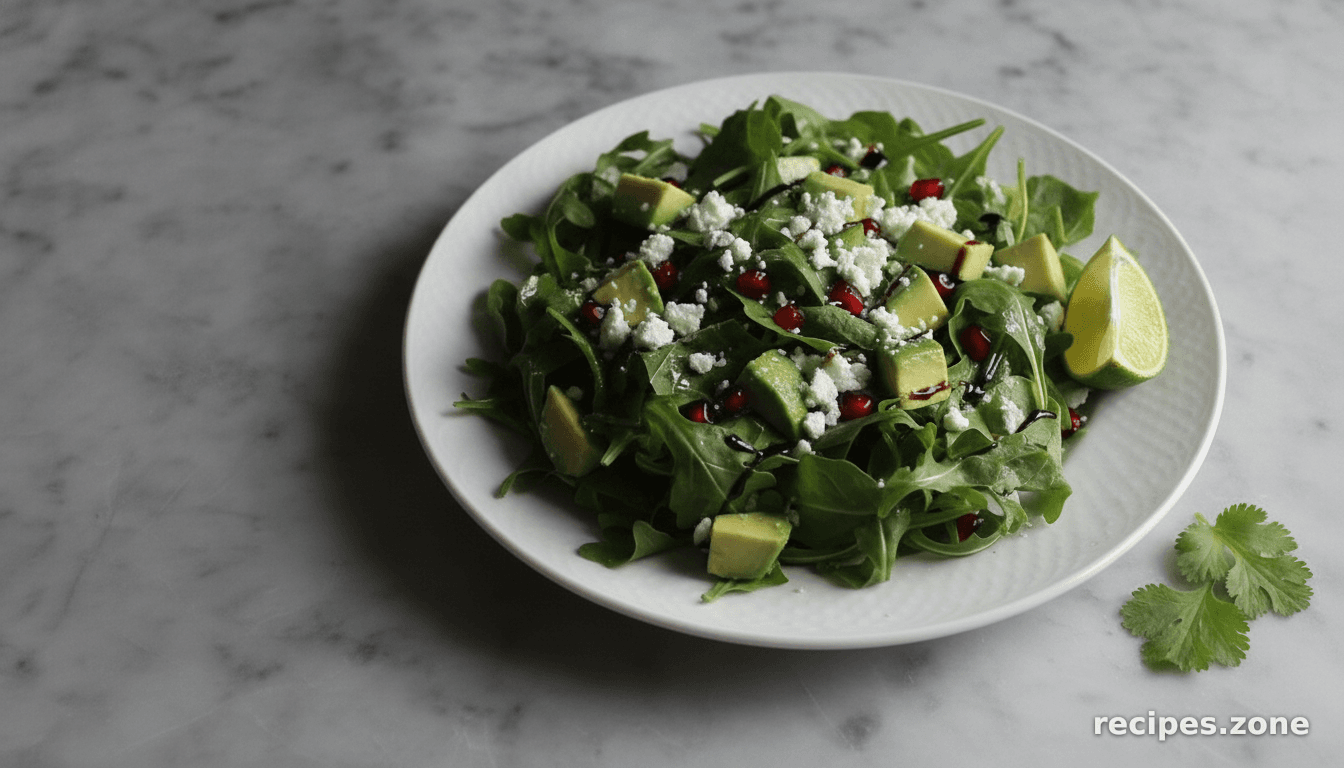 Arugula Salad With Pomegranate, Avocado and Goat Cheese