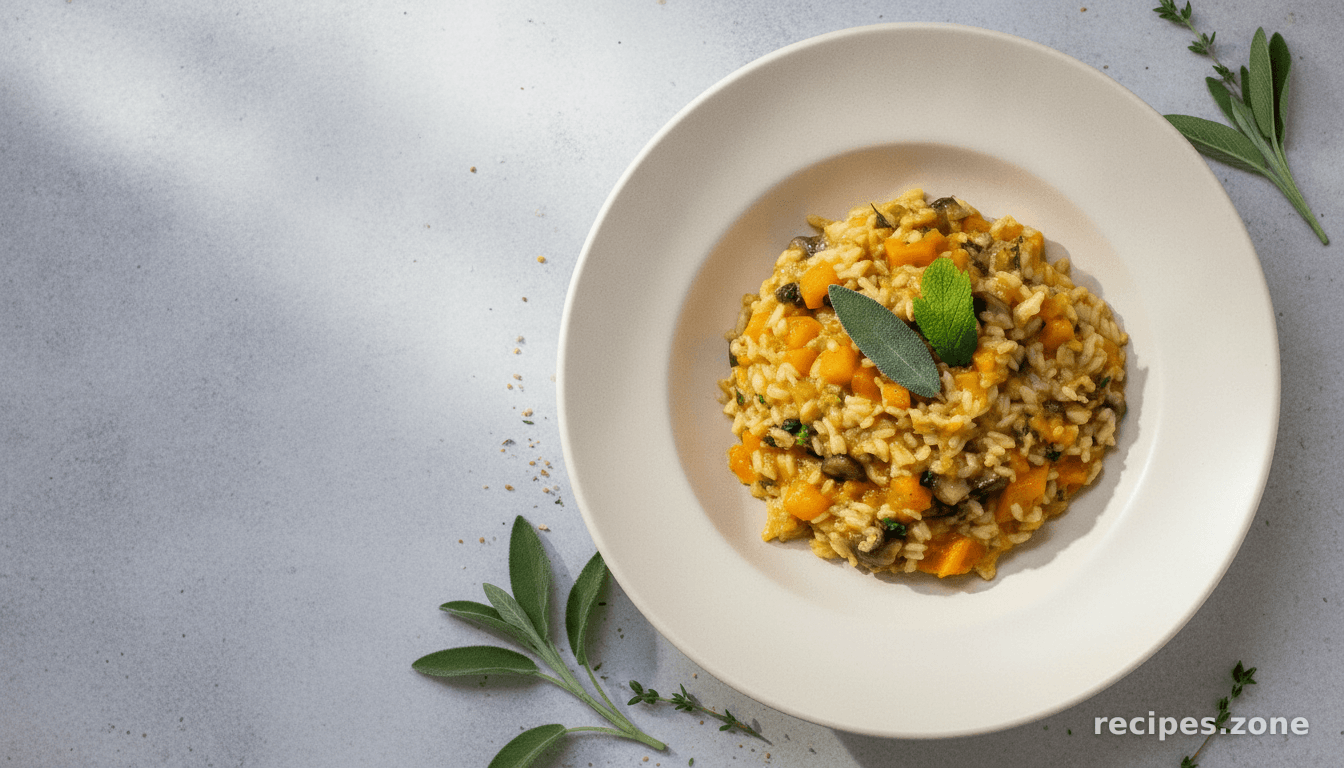 One-Pan Butternut Squash Risotto with Mushrooms