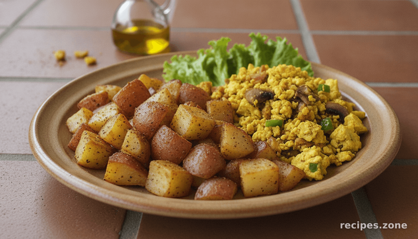 Country Breakfast: Tofu and Veggie Scramble With Home Fries