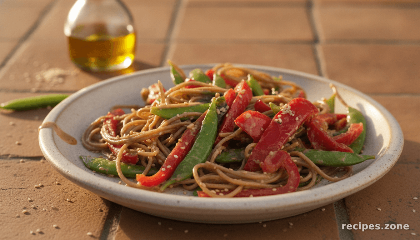 Snow Pea Sesame Noodle Salad
