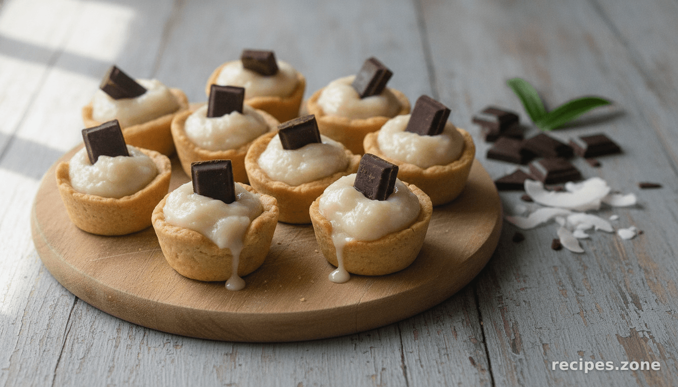 Coconut Custard Tarts With Dark Chocolate