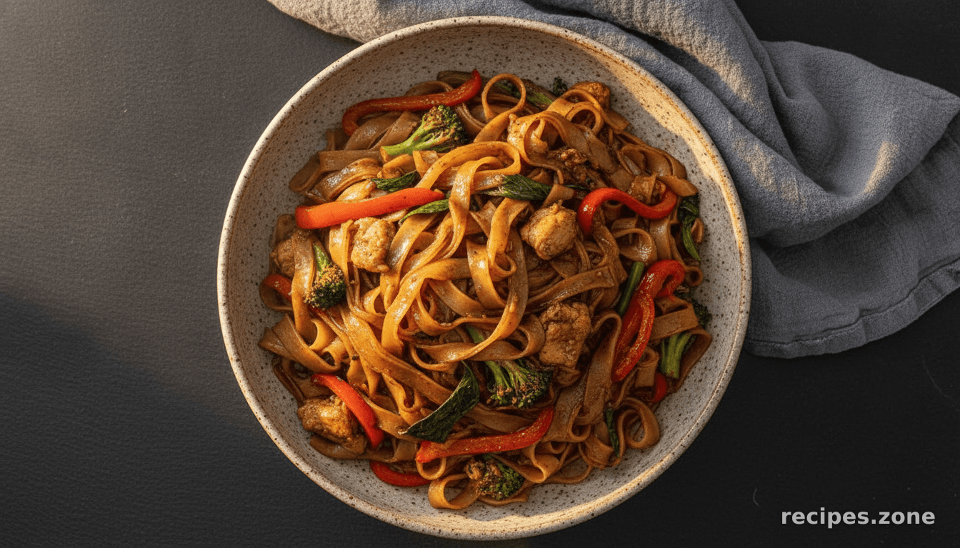 Drunken noodles (pad kee mao)