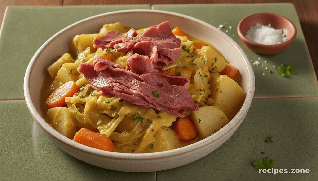 Corned Beef And Cabbage With Irish Mustard Sauce