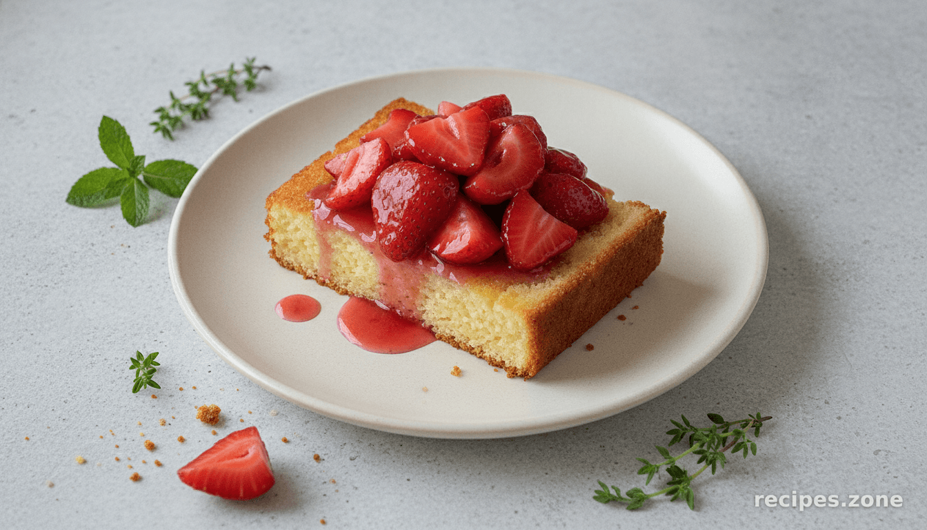 Ricotta Orange Pound Cake With Amaretto Strawberries