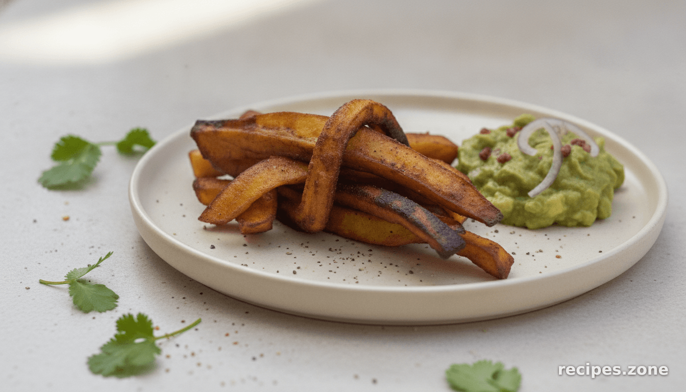 Buttered Plantain Fries and Seasoned Avocado