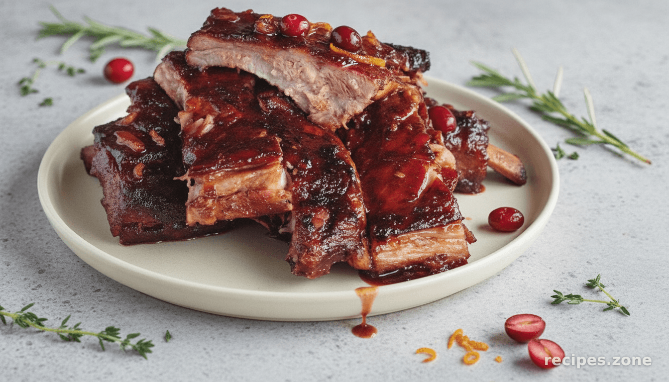 Cranberry and Orange Juice Spareribs