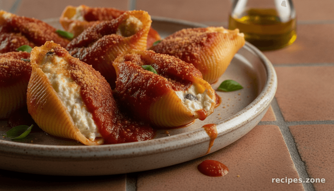 Pasta Shells With Ricotta Cheese Stuffing