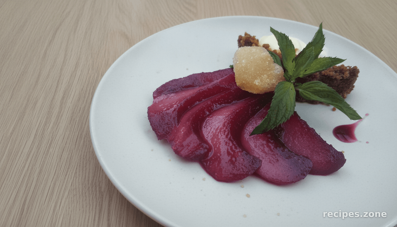 Scarlet Poached Pears