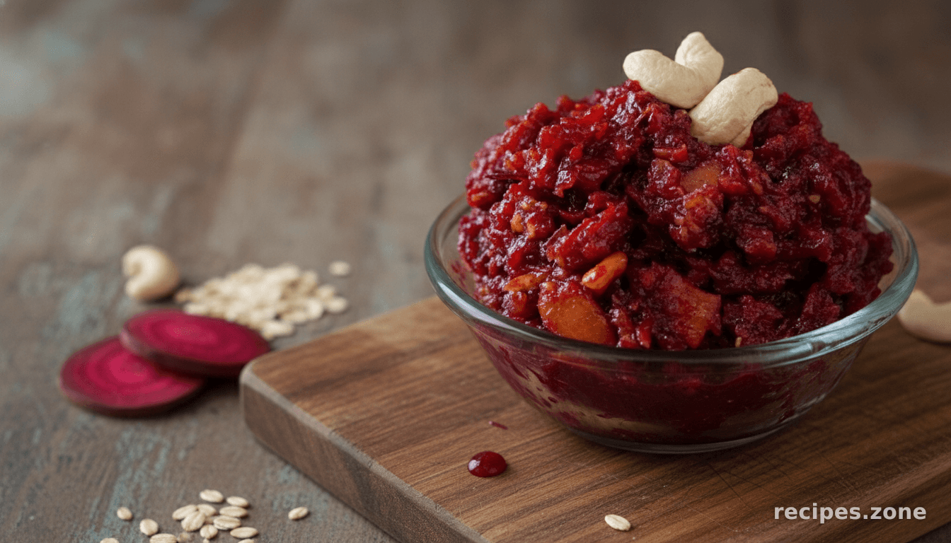 Beetroot & Oats Halwa Pudding
