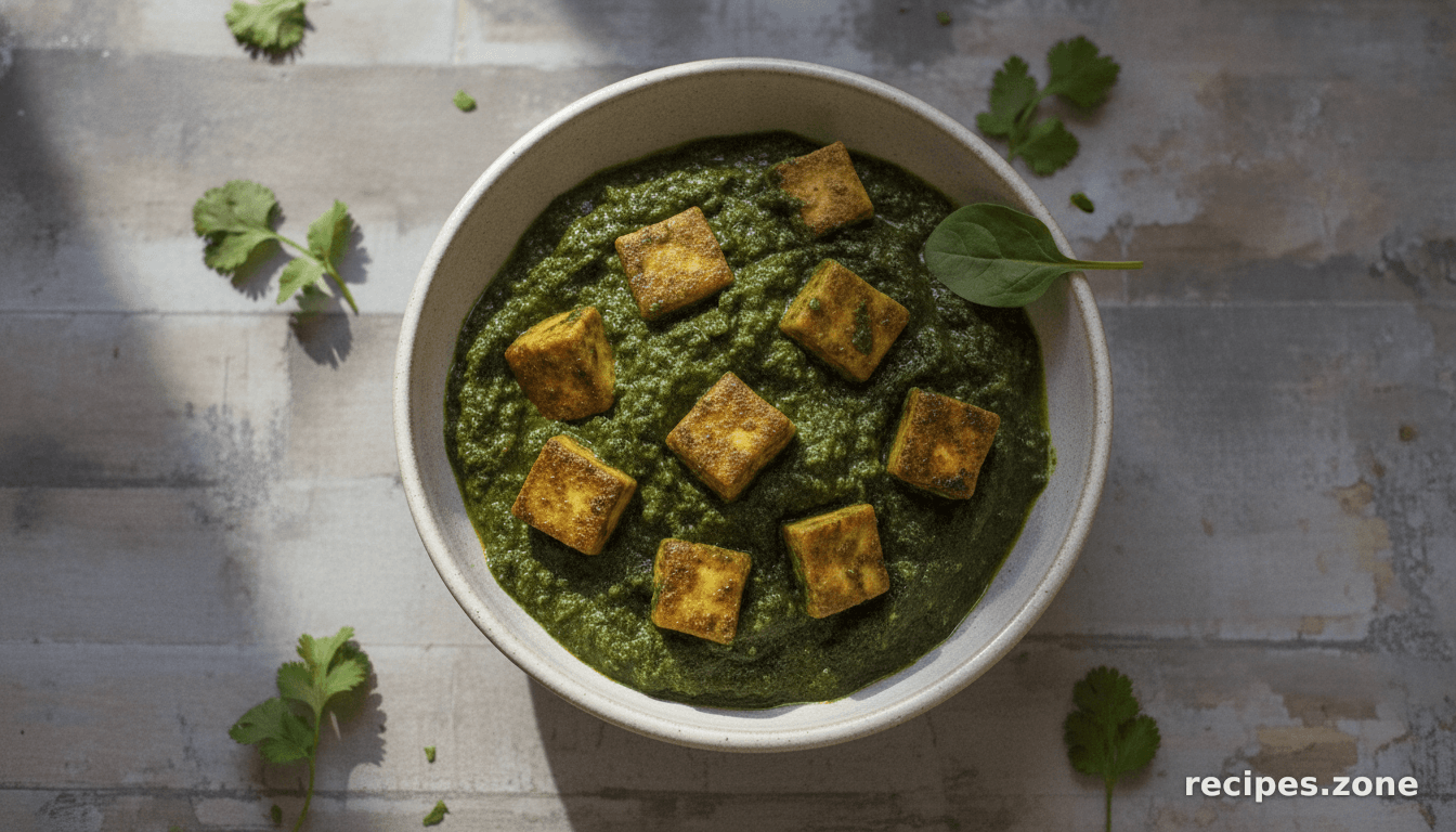 Palak-tofu (bean curd)