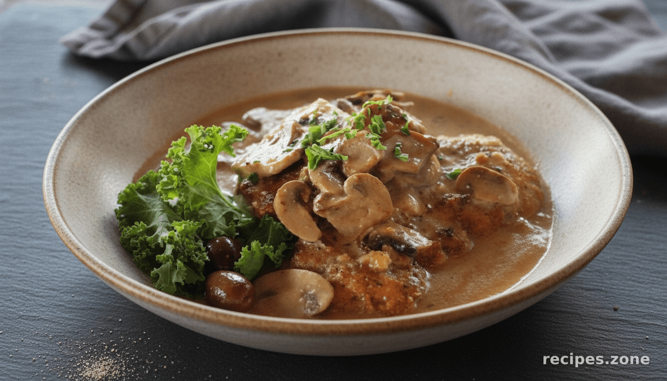 Sauteed Chicken With Mushrooms and Cream