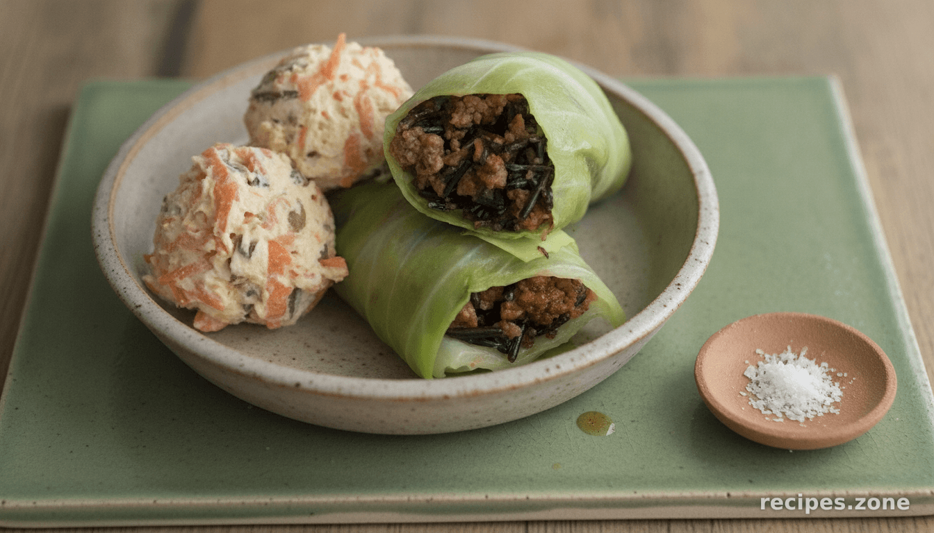 California Wild Rice & Beef Cabbage Wrap With Crunchy Ricotta Cheese
