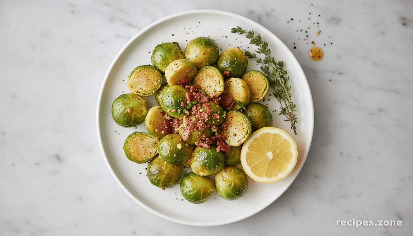 Brussel Sprouts in Bacon and Garlic Sauce