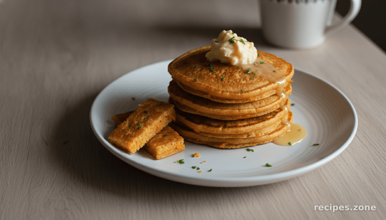 Carrot Cake Pancakes w Honey Butter