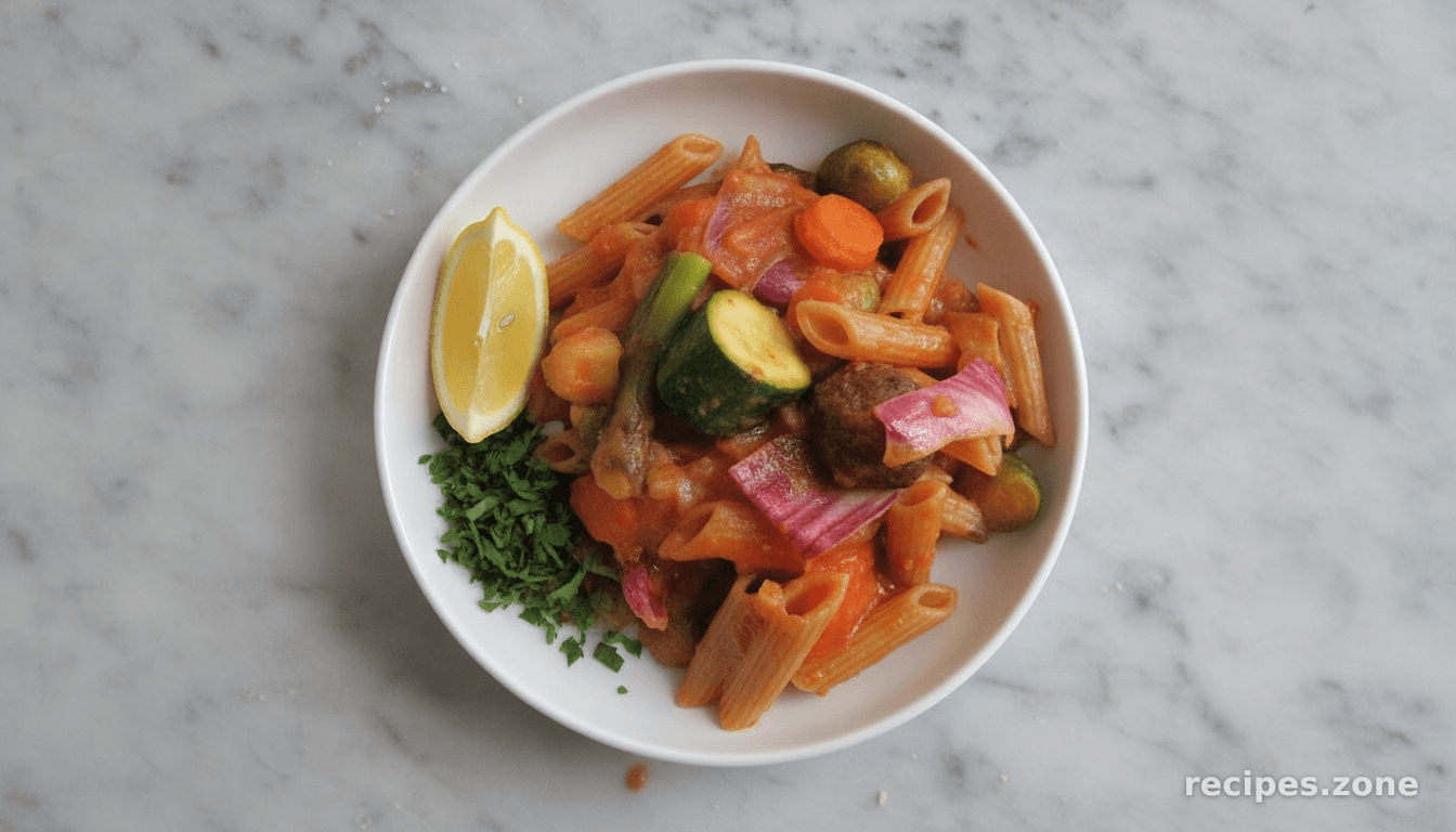 Rustic Pasta with Chunky Vegetables