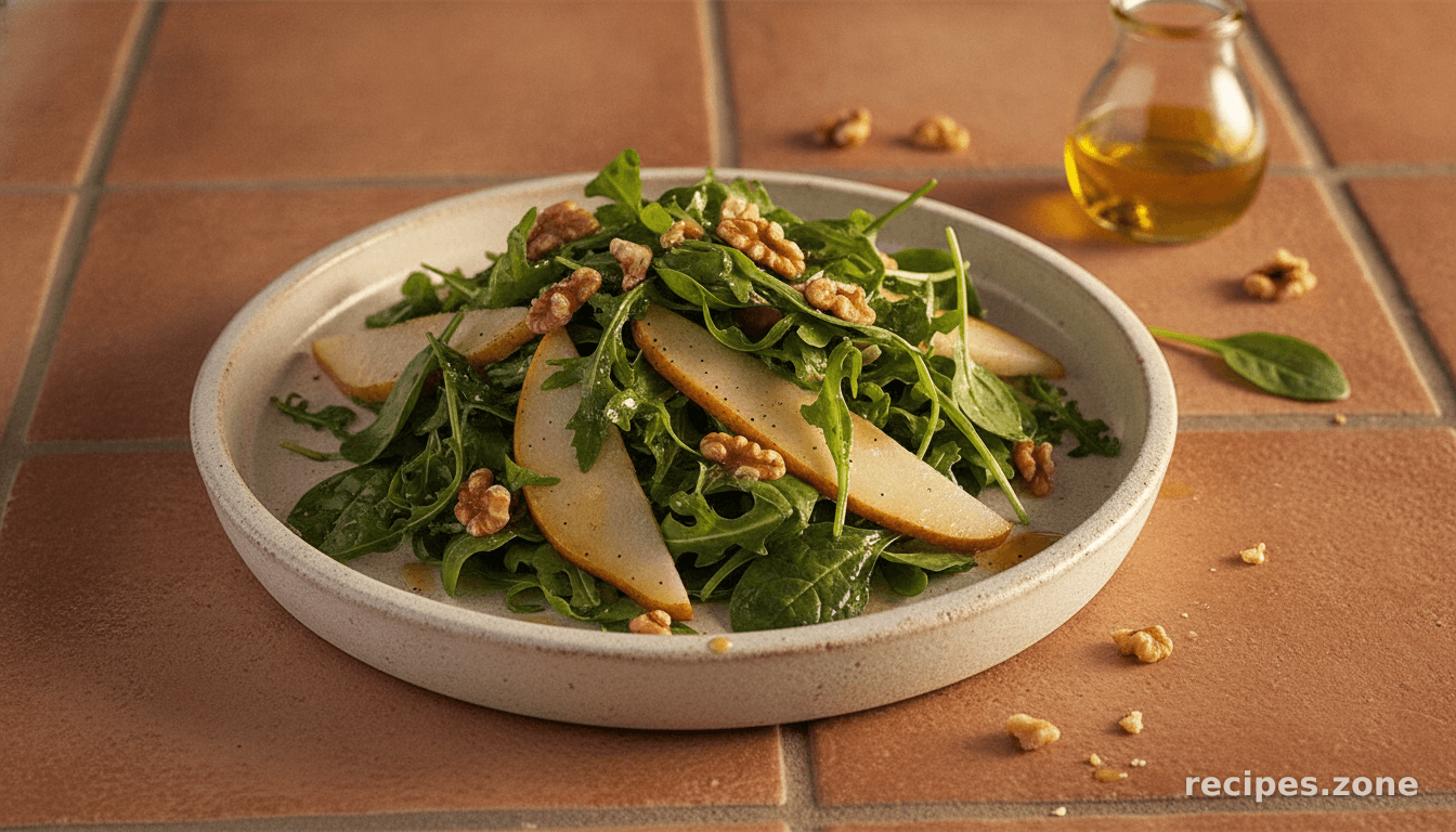 Arugula and Pear Salad With Toasted Walnuts