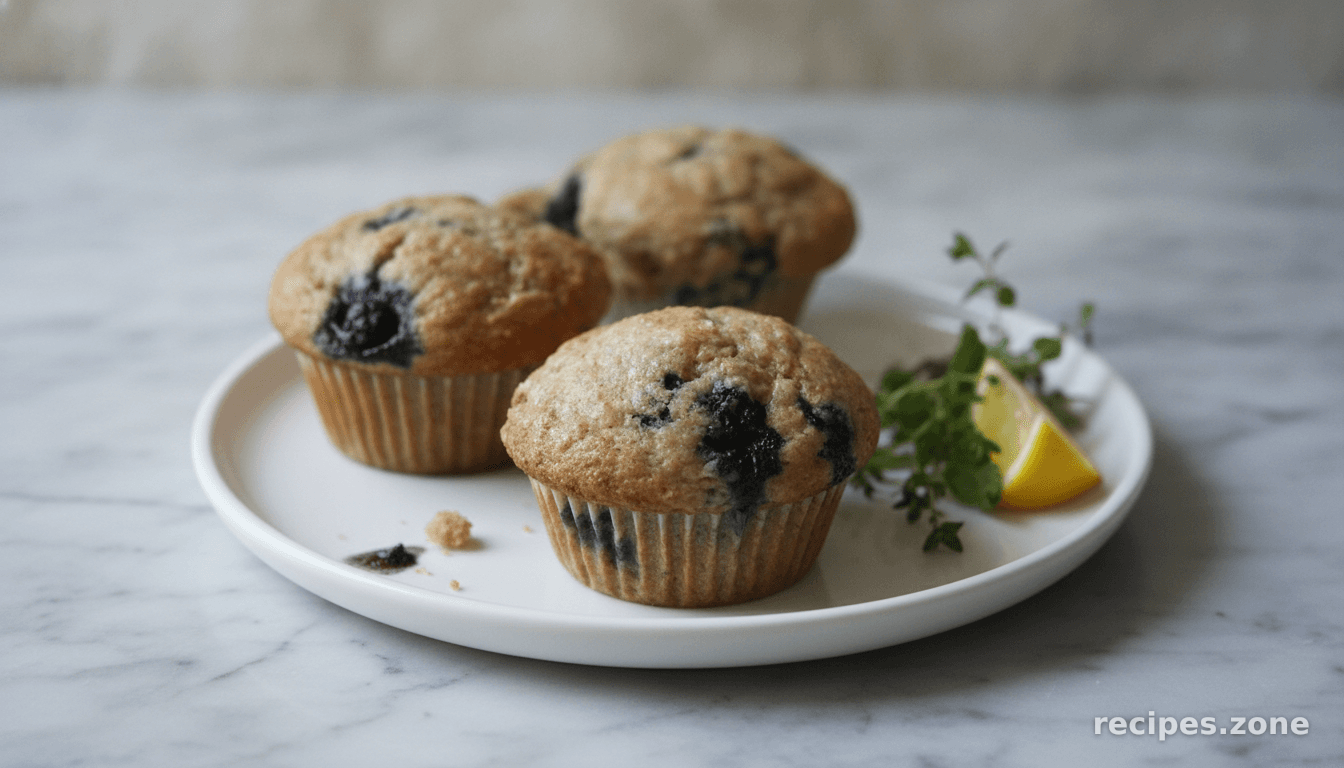 Whole Wheat Blueberry Muffins