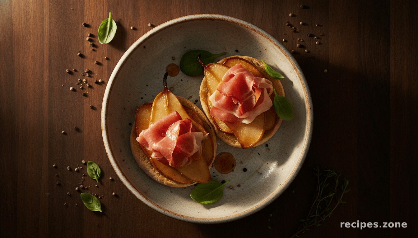Broiled Pear and Prosciutto Toasts