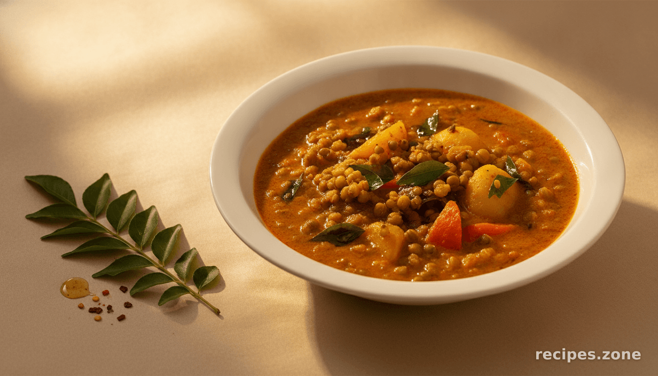 Pachai Payaru Kulambu (Green Moong Dal Curry)
