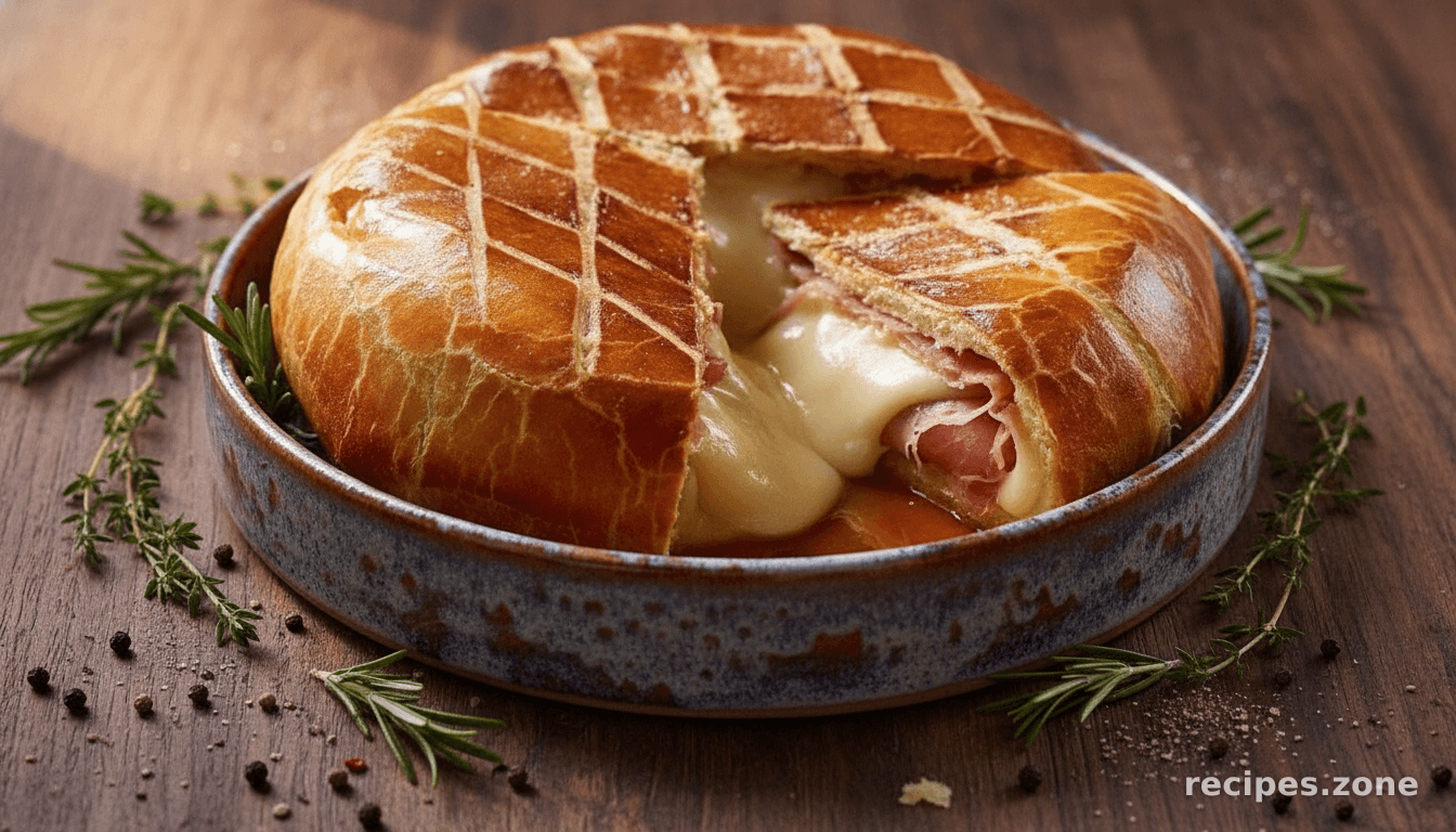 Brie wrapped in prosciutto & brioche