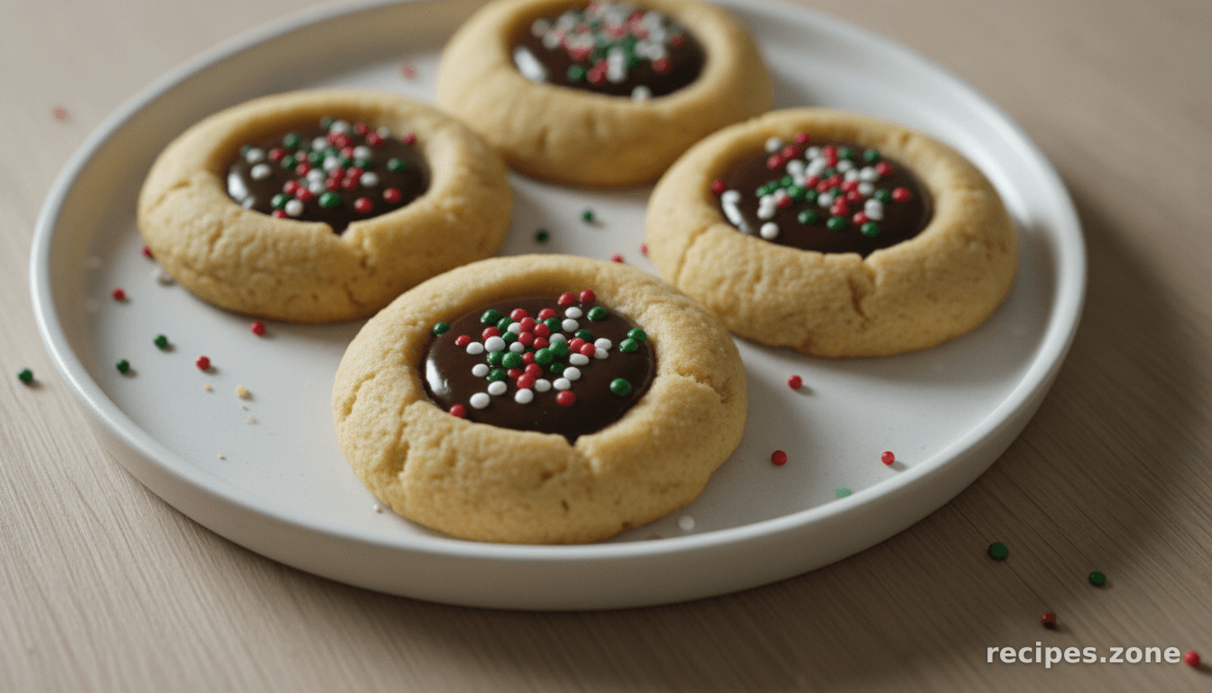 Chocolate-Peppermint Thumbprint Cookies